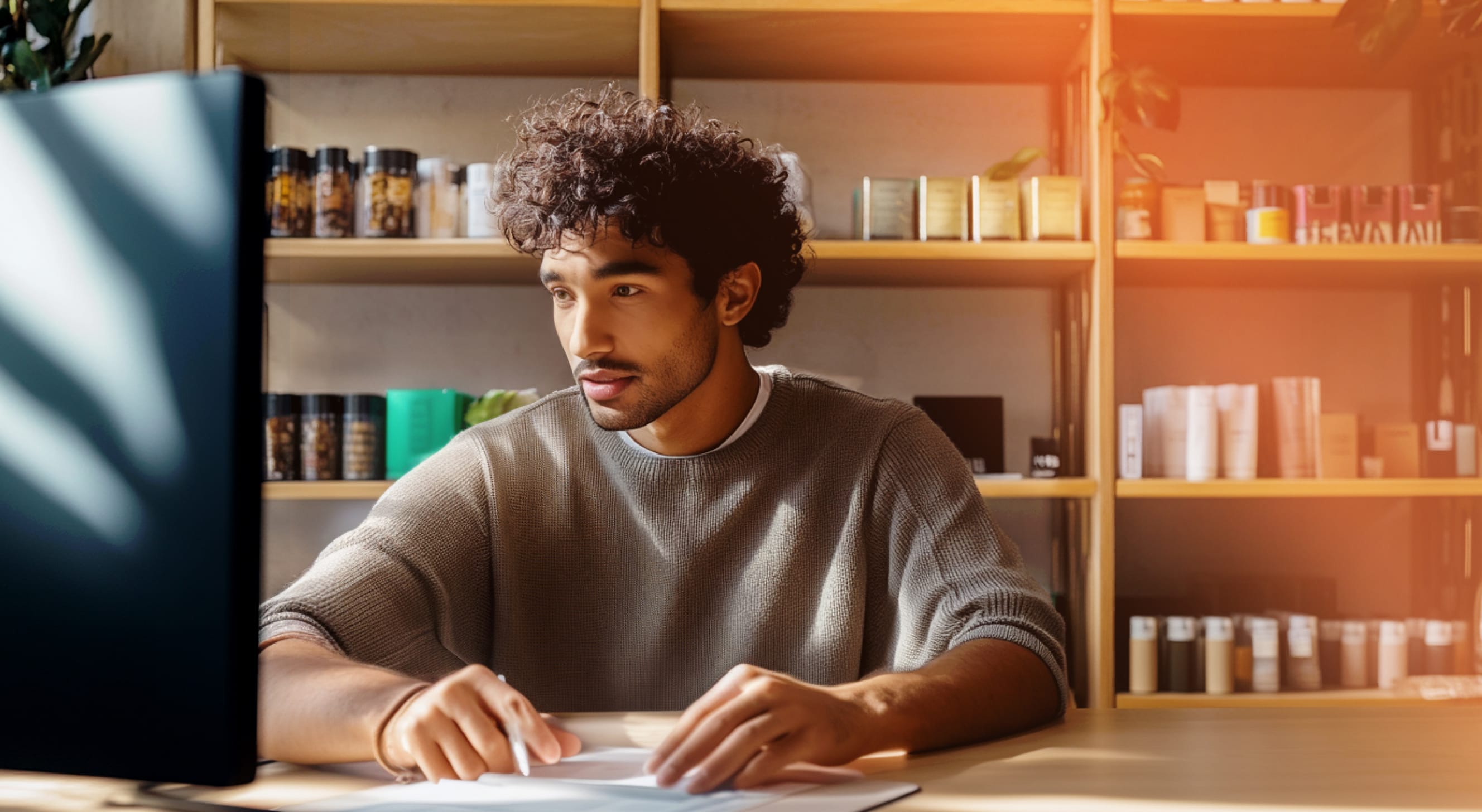 A male employee using Always Call on desktop