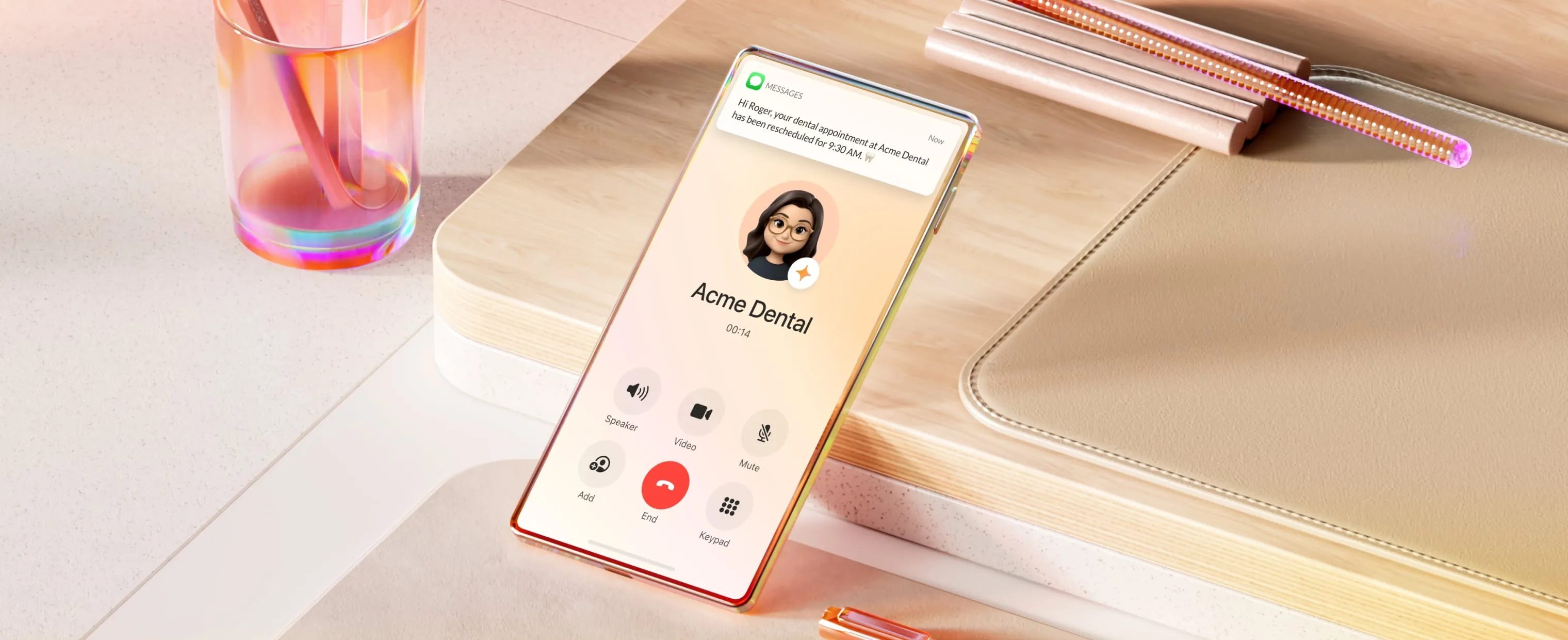 Ongoing call utilizing the Always Call feature on the mobile app
